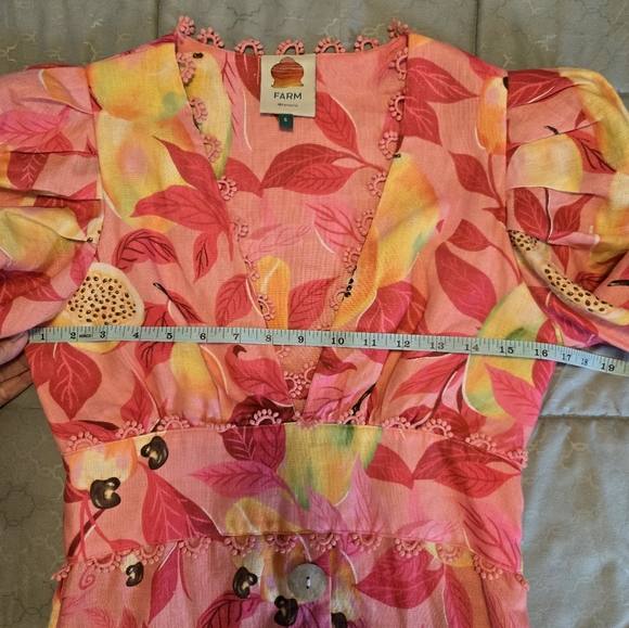 FARM Rio Pink and Yellow Midi Dress - Picture 13 of 13